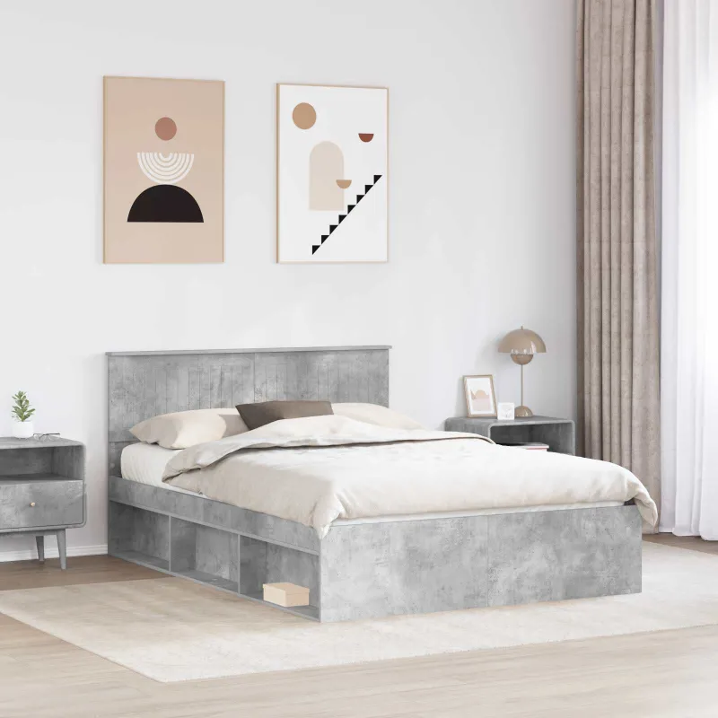 Lovos rėmas Betoninė 140 x 190 cm Kietos pušies mediena
