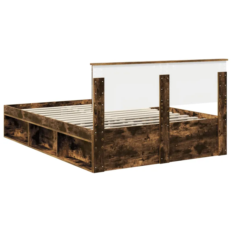 Lovos rėmas Rūkyta ąžuolas 140 x 190 cm Kietos pušies mediena