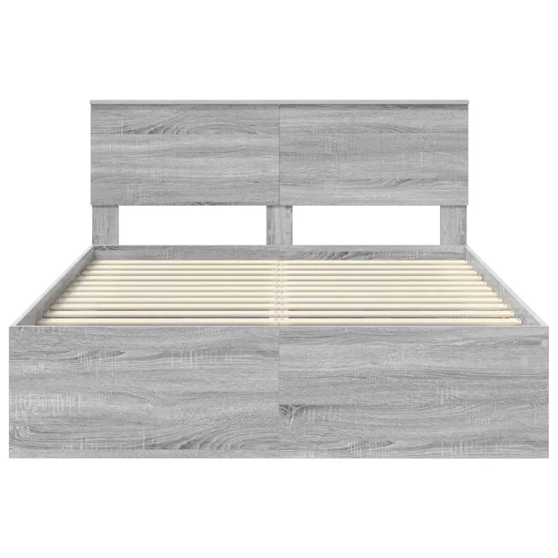 Lovos rėmas Pilkas Sonoma 140 x 190 cm Kietos pušies mediena