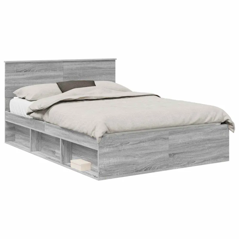 Lovos rėmas Pilkas Sonoma 135 x 190 cm Kietos pušies mediena