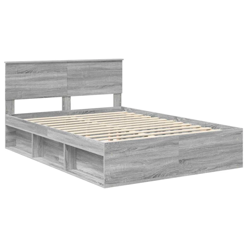 Lovos rėmas Pilkas Sonoma 135 x 190 cm Kietos pušies mediena