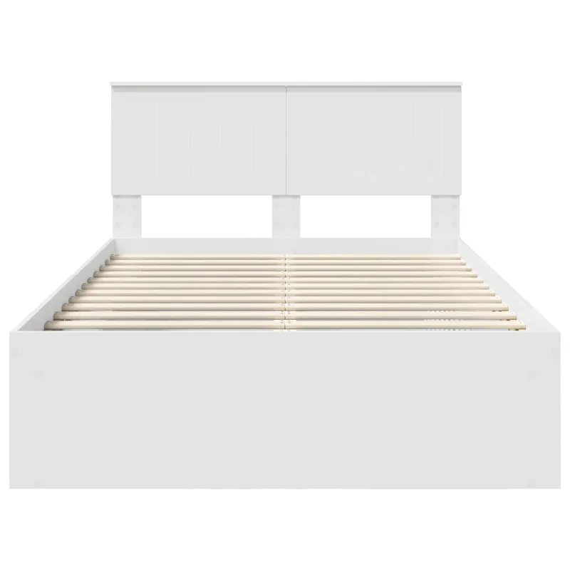 Lovos rėmas Balta 120 x 200 cm Kietos pušies mediena