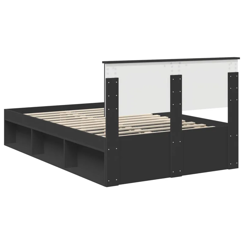 Lovos rėmas Juoda 120 x 200 cm Kietos pušies mediena