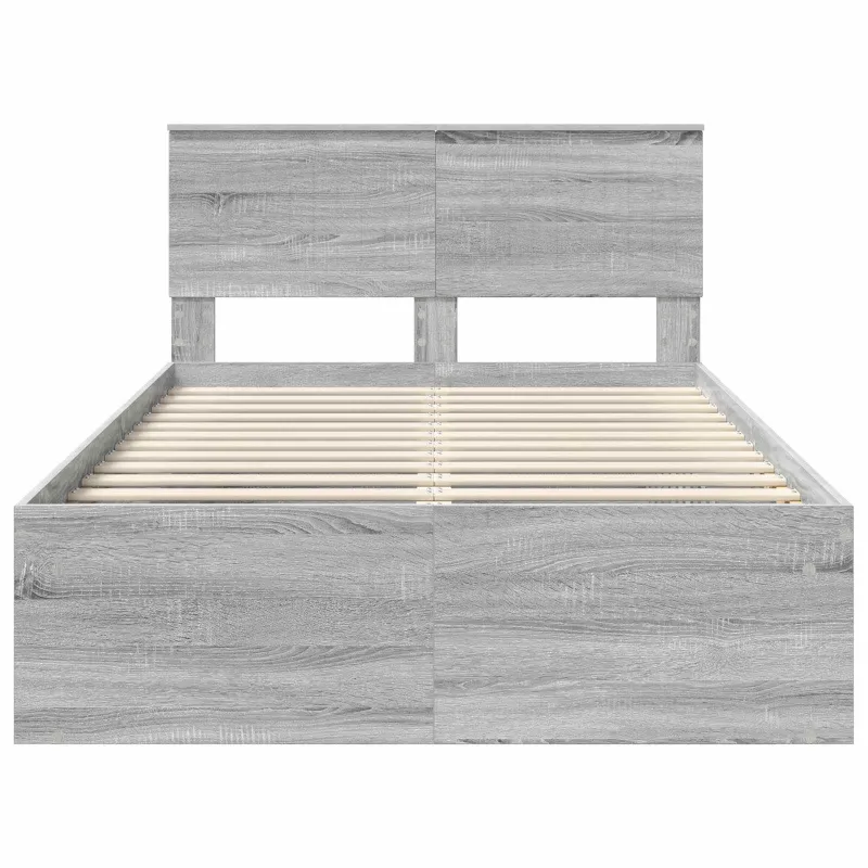 Lovos rėmas Pilkas Sonoma 120 x 190 cm Kietos pušies mediena