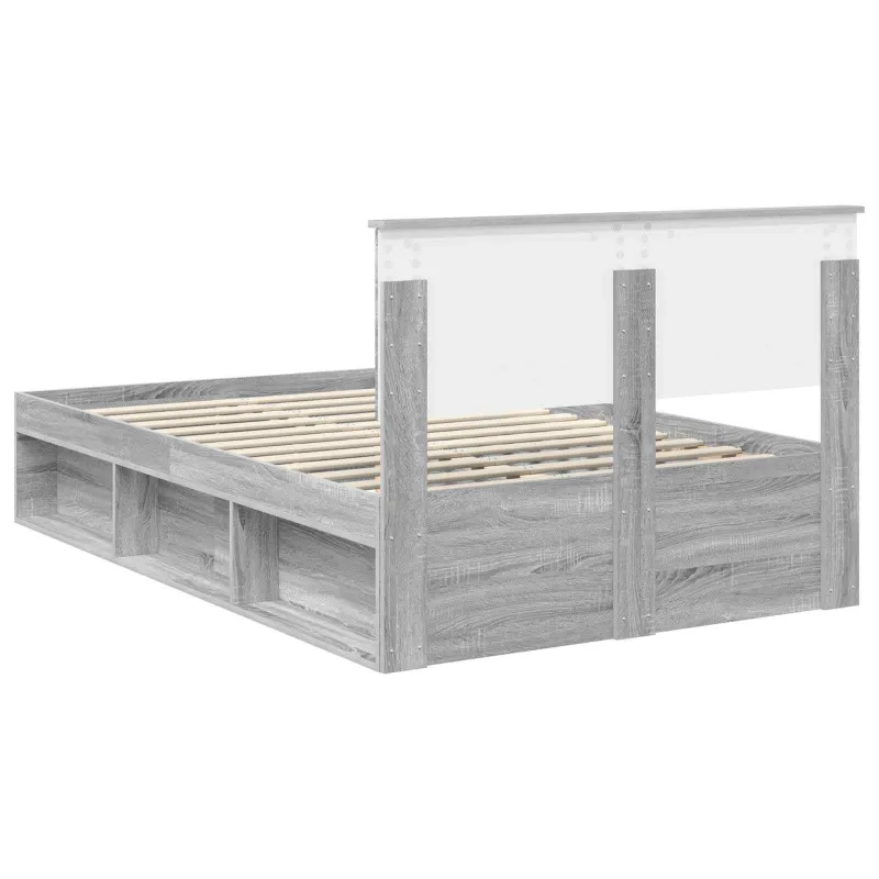 Lovos rėmas Pilkas Sonoma 120 x 190 cm Kietos pušies mediena