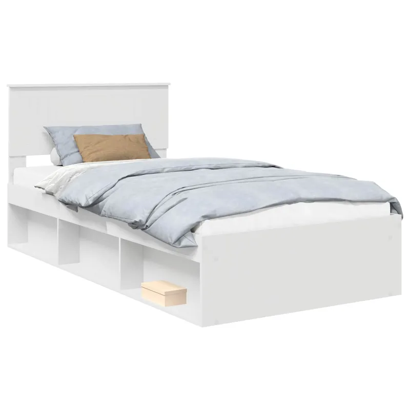 Lovos rėmas Balta 100 x 200 cm Kietos pušies mediena