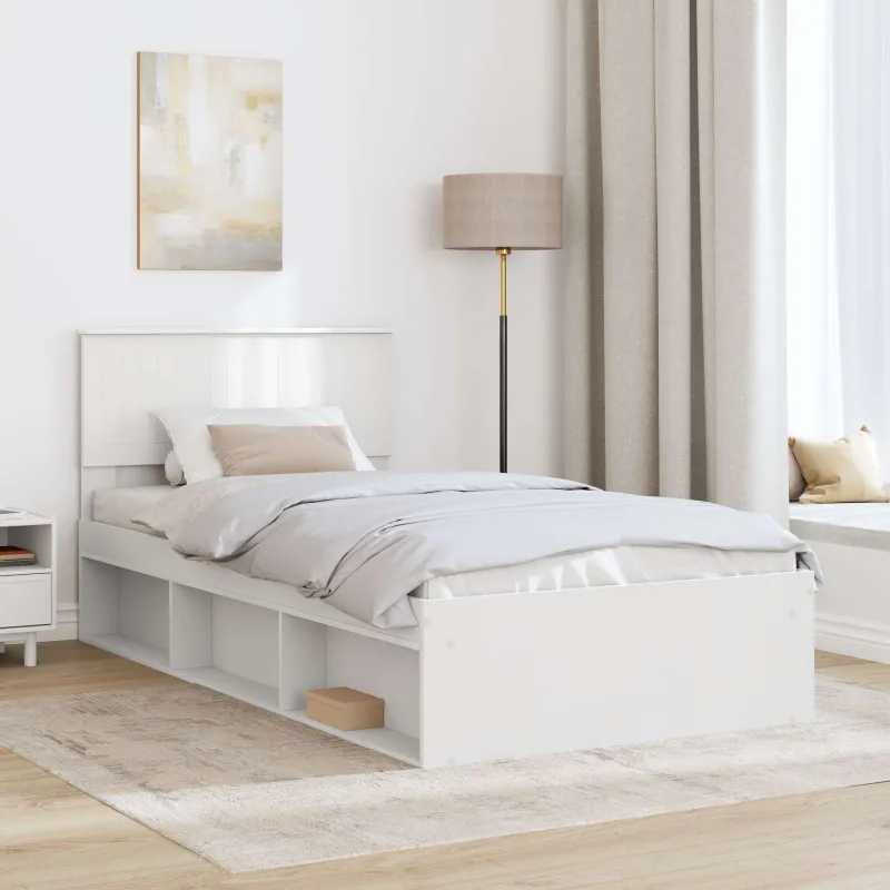 Lovos rėmas Balta 100 x 200 cm Kietos pušies mediena