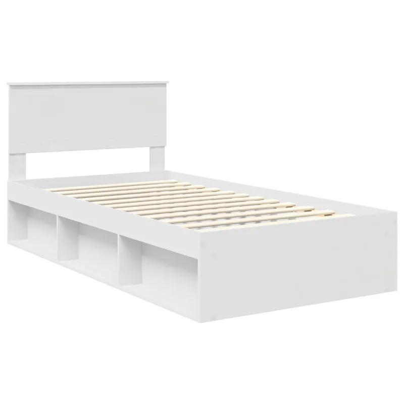 Lovos rėmas Balta 100 x 200 cm Kietos pušies mediena