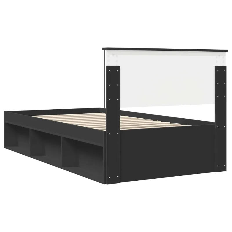 Lovos rėmas Juoda 100 x 200 cm Kietos pušies mediena