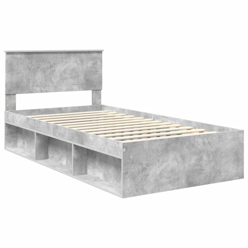 Lovos rėmas Betono pilka 100 x 200 cm Kietos pušies mediena