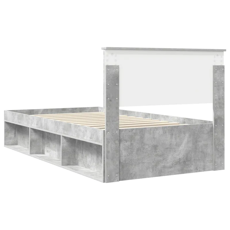Lovos rėmas Betono pilka 100 x 200 cm Kietos pušies mediena