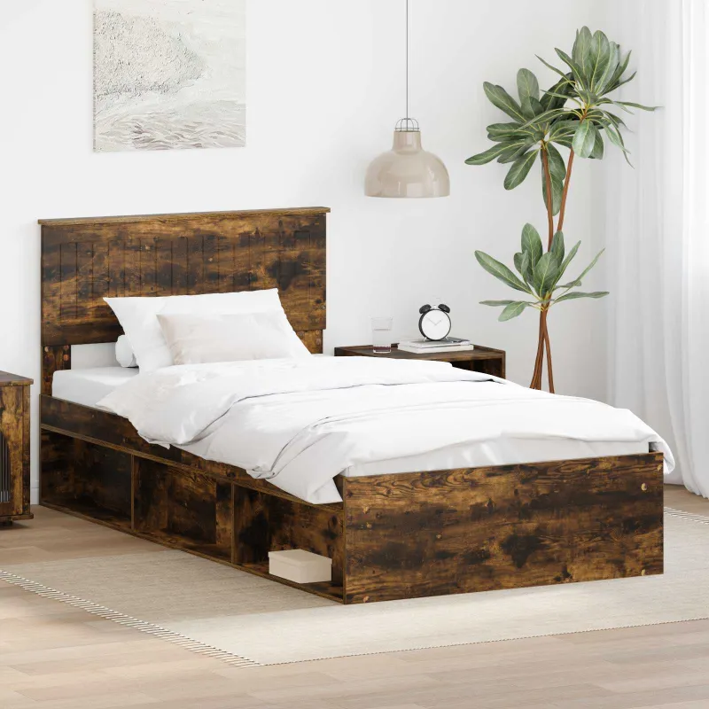 Lovos rėmas Rūkyta ąžuolas 100 x 200 cm Kietos pušies mediena