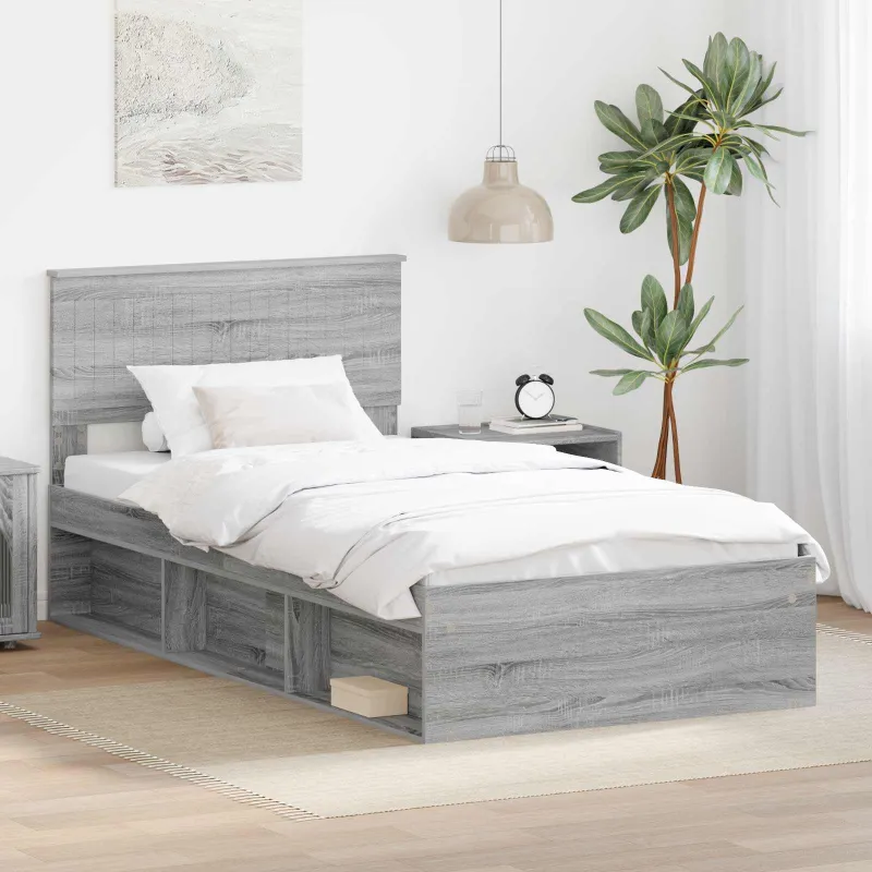 Lovos rėmas Pilkas Sonoma 100 x 200 cm Kietos pušies mediena