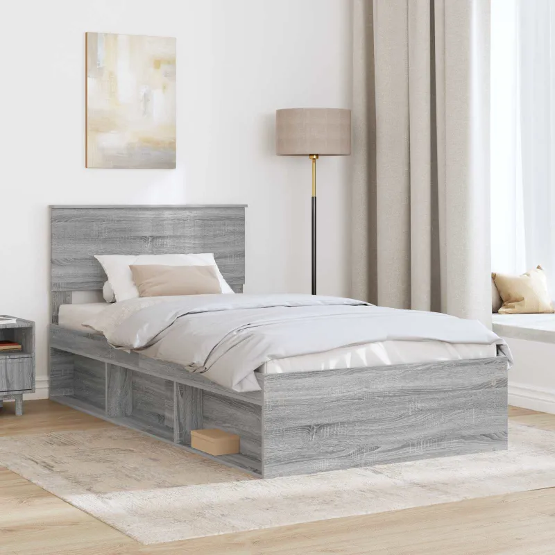 Lovos rėmas Pilkas Sonoma 100 x 200 cm Kietos pušies mediena