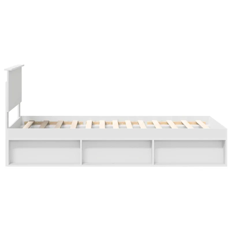 Lovos rėmas Balta 90 x 200 cm Kietos pušies mediena