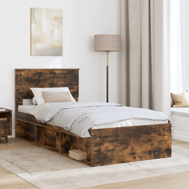 Lovos rėmas Rūkyta ąžuolas 90 x 200 cm Kietos pušies mediena