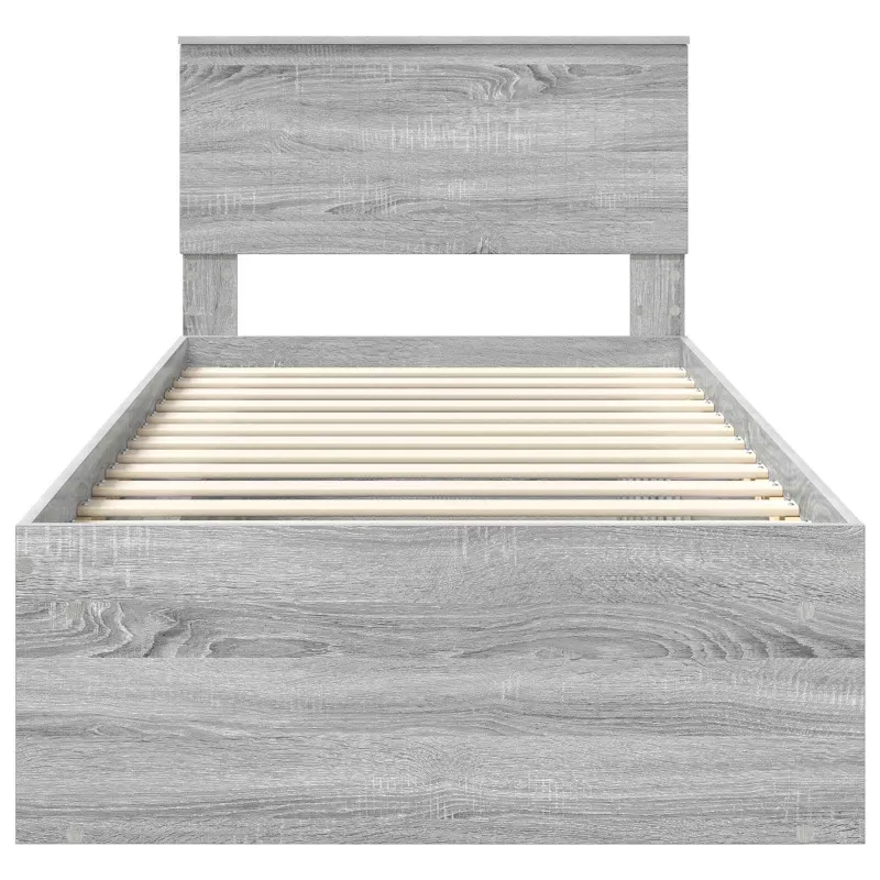 Lovos rėmas Pilkas Sonoma 90 x 200 cm Kietos pušies mediena