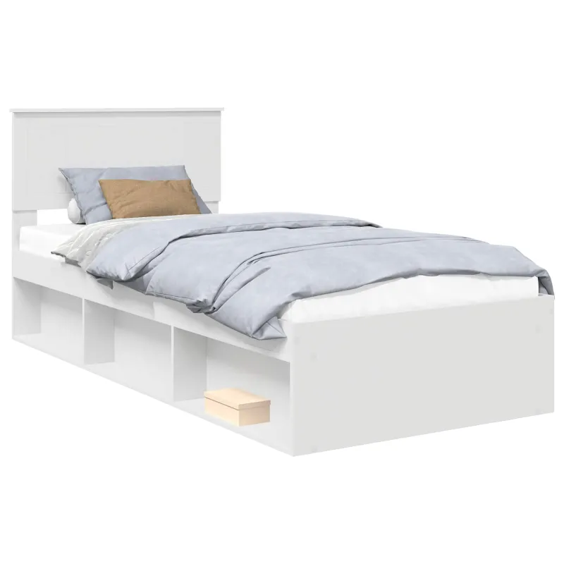 Lovos rėmas Balta 90 x 190 cm Kietos pušies mediena