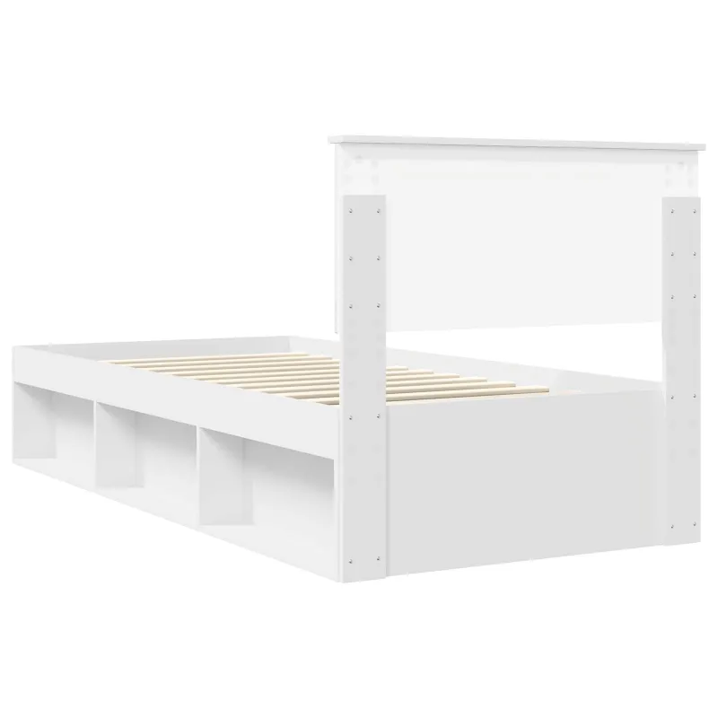 Lovos rėmas Balta 90 x 190 cm Kietos pušies mediena