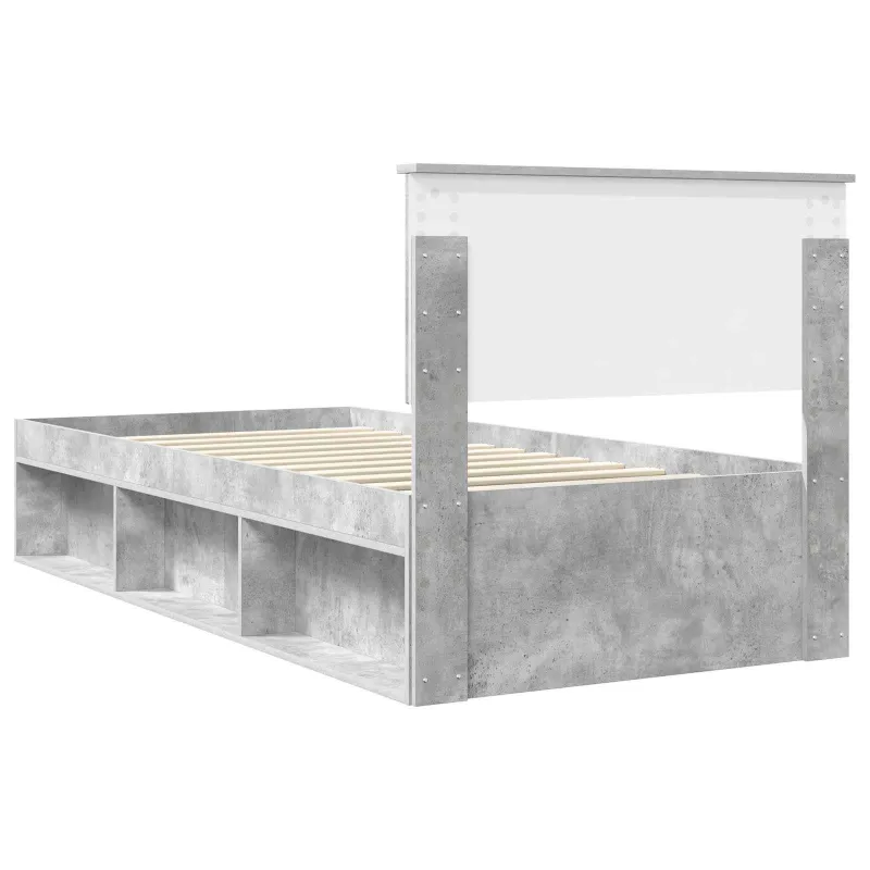Lovos rėmas Betono pilka 90 x 190 cm Kietos pušies mediena