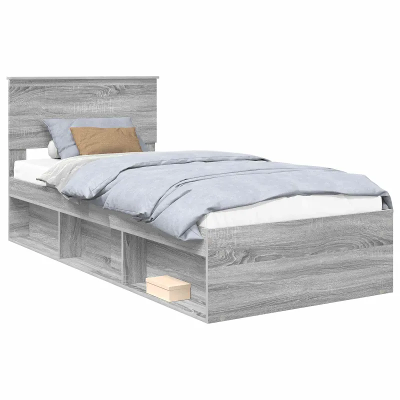 Lovos rėmas Pilkas Sonoma 90 x 190 cm Kietos pušies mediena