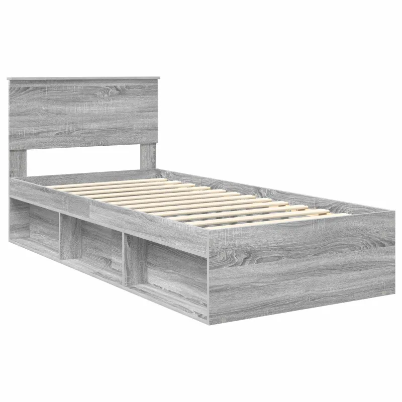 Lovos rėmas Pilkas Sonoma 90 x 190 cm Kietos pušies mediena
