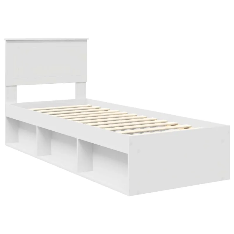 Lovos rėmas Balta 75 x 190 cm Kietos pušies mediena