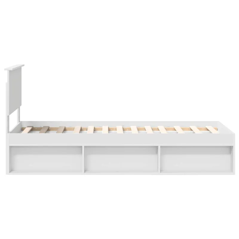 Lovos rėmas Balta 75 x 190 cm Kietos pušies mediena