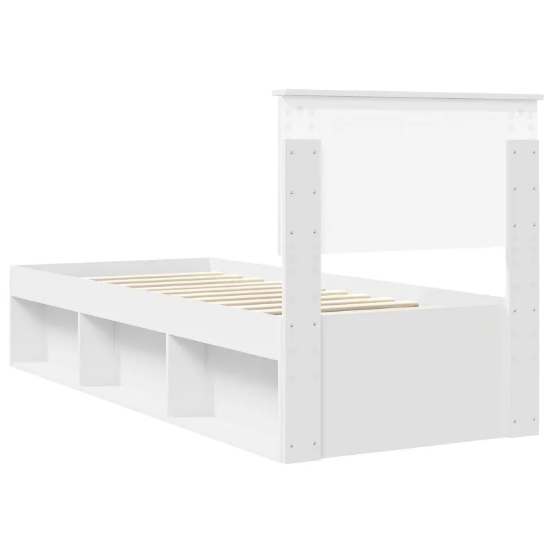 Lovos rėmas Balta 75 x 190 cm Kietos pušies mediena