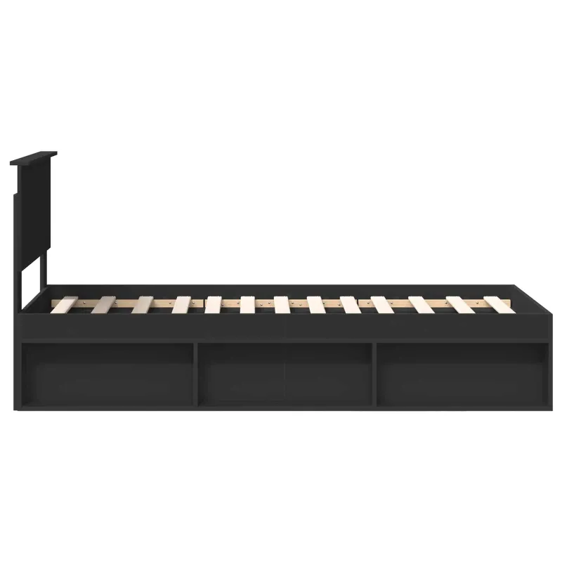 Lovos rėmas Juoda 75 x 190 cm Kietos pušies mediena