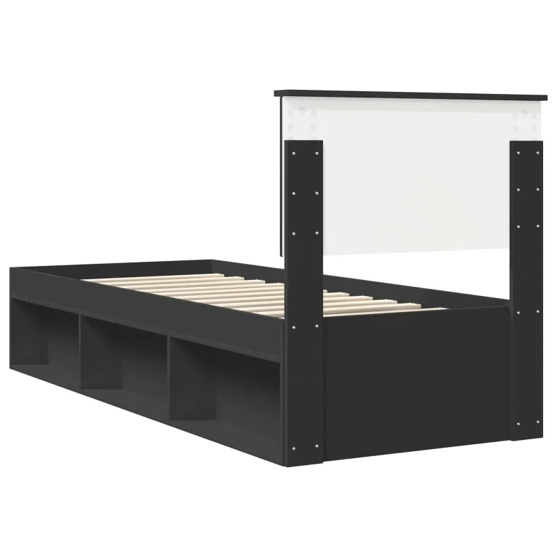 Lovos rėmas Juoda 75 x 190 cm Kietos pušies mediena