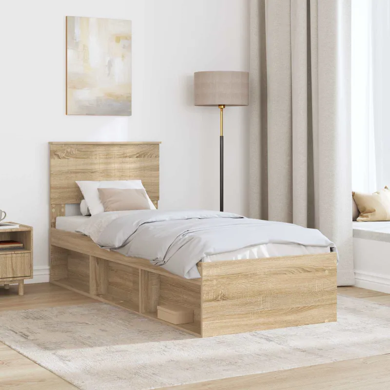 Lovos rėmas Sonoma ąžuolas 75 x 190 cm Kietos pušies mediena