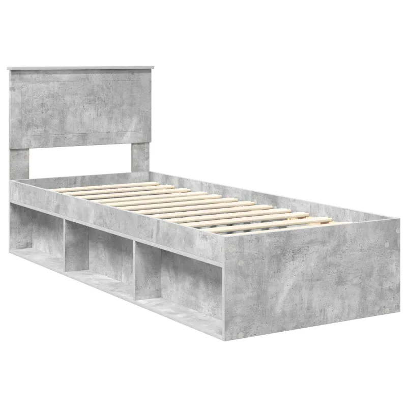 Lovos rėmas Betono pilka 75 x 190 cm Kietos pušies mediena