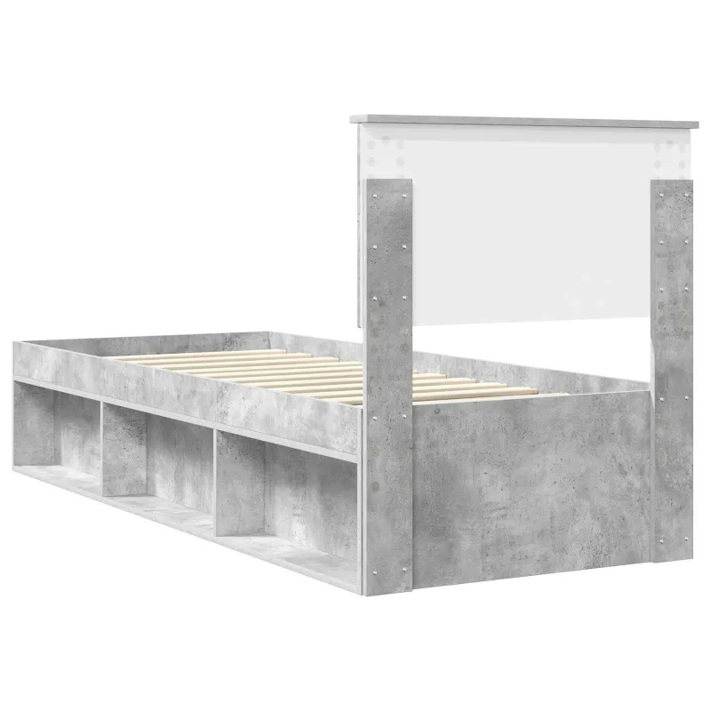 Lovos rėmas Betono pilka 75 x 190 cm Kietos pušies mediena
