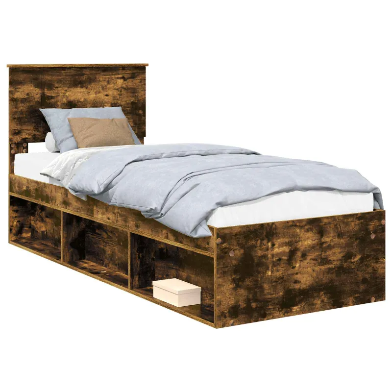 Lovos rėmas Rūkyta ąžuolas 75 x 190 cm Kietos pušies mediena