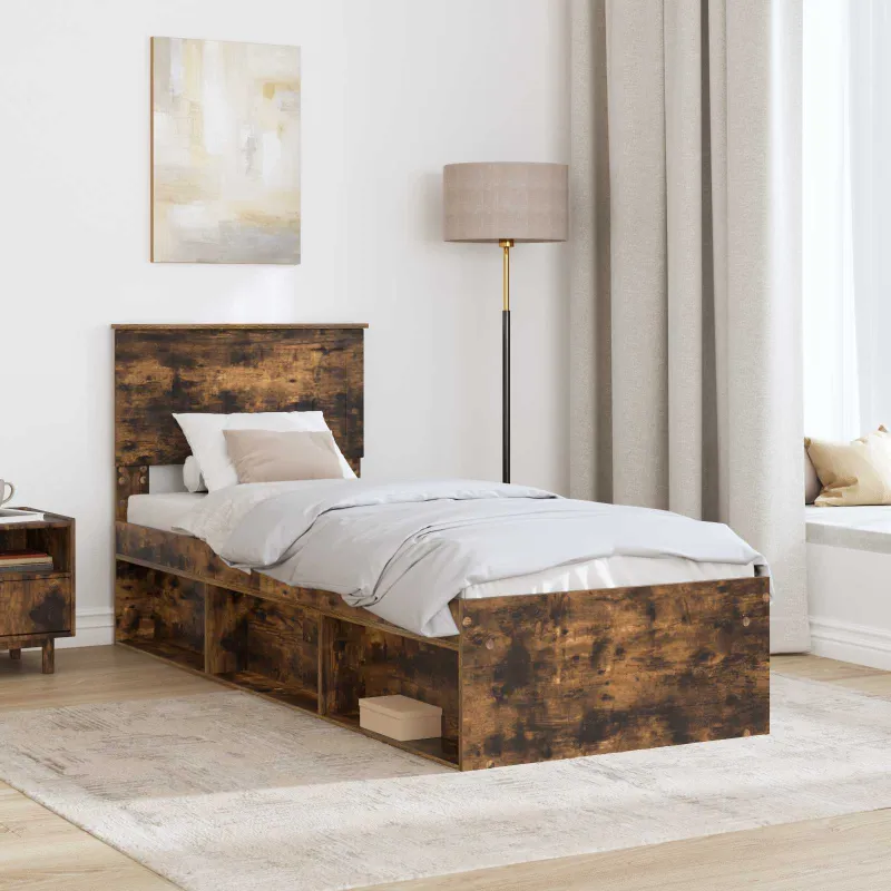 Lovos rėmas Rūkyta ąžuolas 75 x 190 cm Kietos pušies mediena