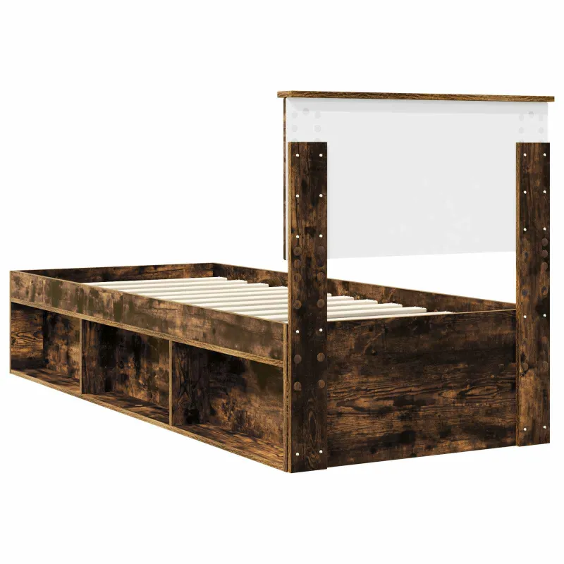 Lovos rėmas Rūkyta ąžuolas 75 x 190 cm Kietos pušies mediena
