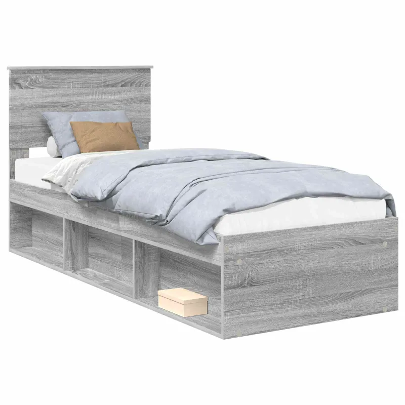 Lovos rėmas Pilkas Sonoma 75 x 190 cm Kietos pušies mediena