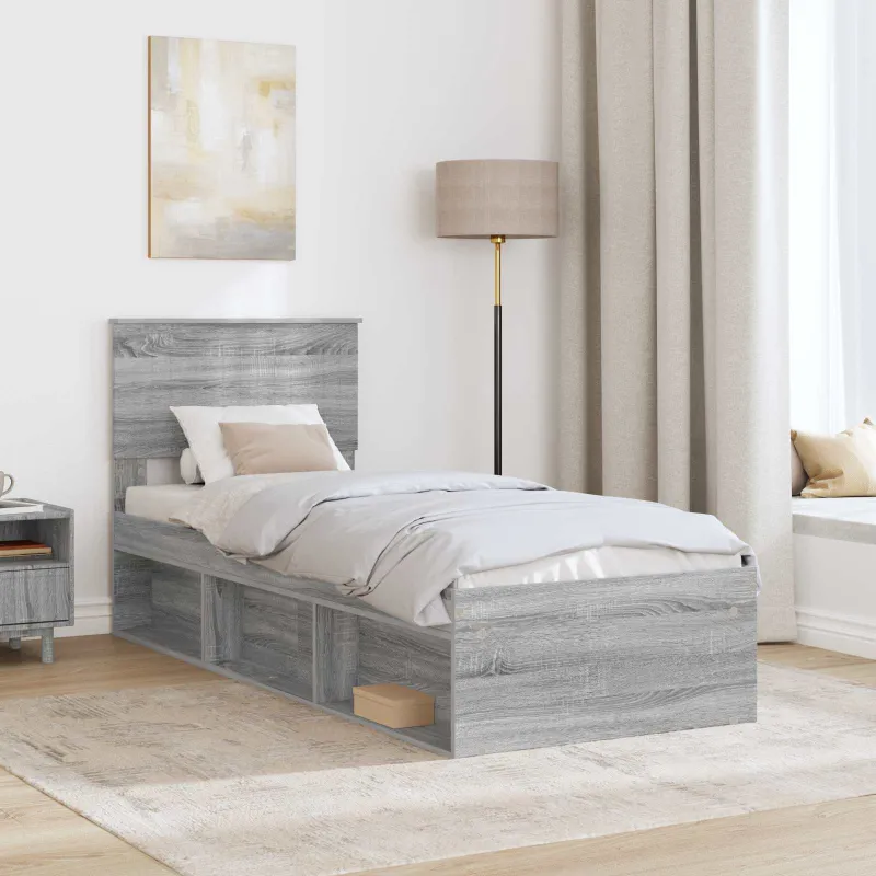 Lovos rėmas Pilkas Sonoma 75 x 190 cm Kietos pušies mediena