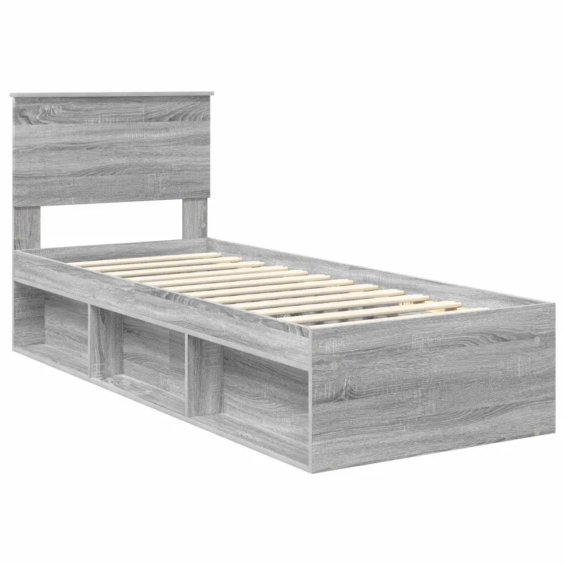 Lovos rėmas Pilkas Sonoma 75 x 190 cm Kietos pušies mediena