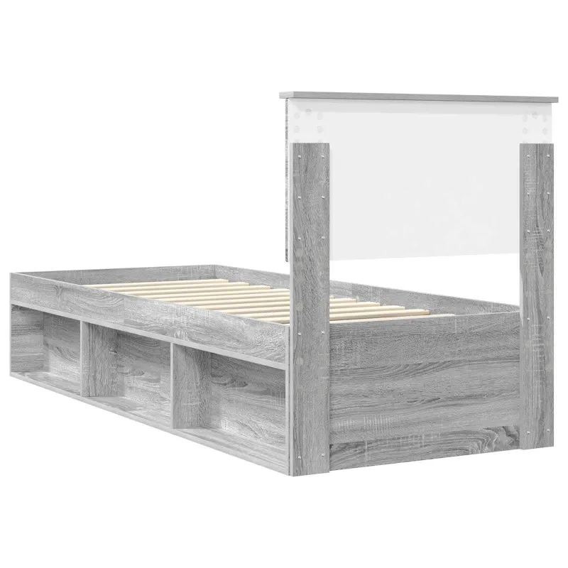 Lovos rėmas Pilkas Sonoma 75 x 190 cm Kietos pušies mediena