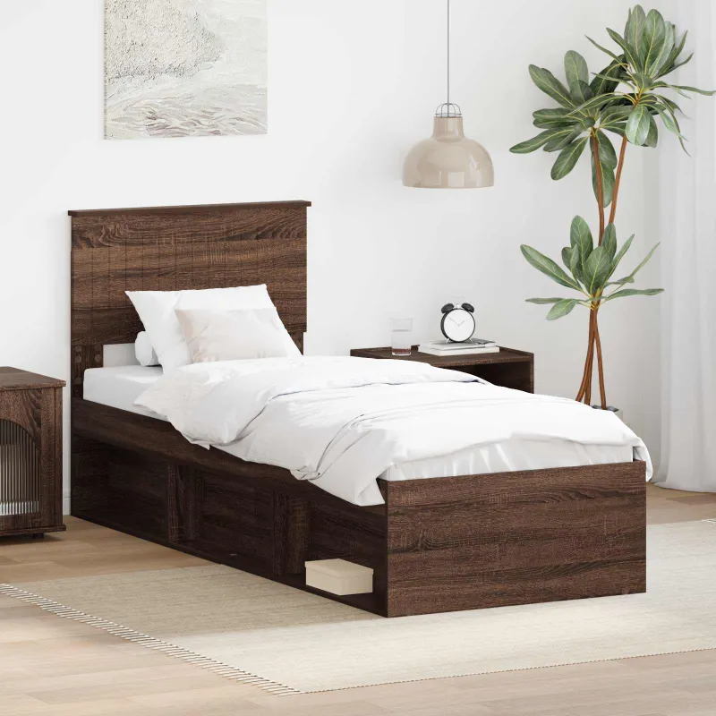 Lovos rėmas Rudas ąžuolas 75 x 190 cm Kietos pušies mediena