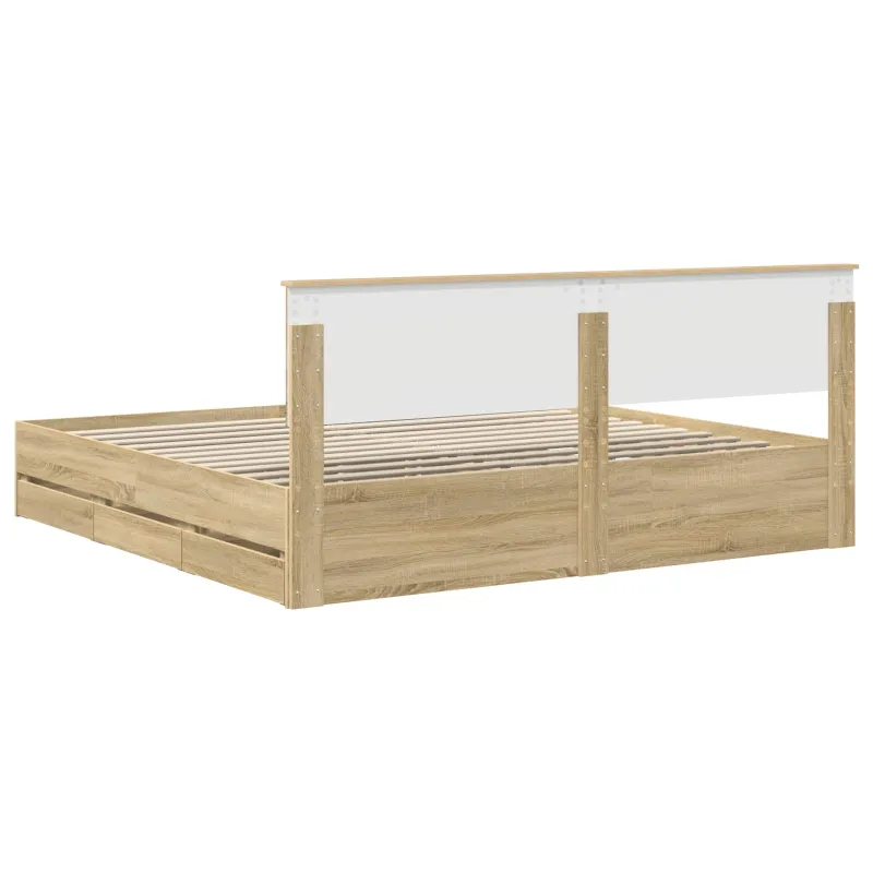 Lovos rėmas Sonoma ąžuolas 200 x 200 cm Inžinerinė mediena