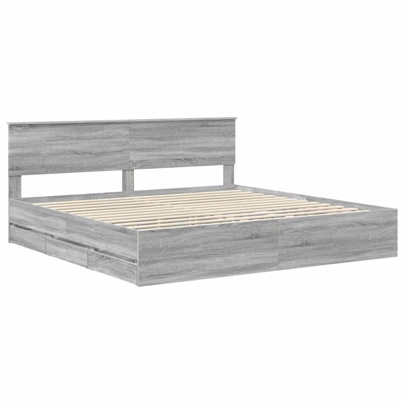 Lovos rėmas Pilkas Sonoma 200 x 200 cm Inžinerinė mediena