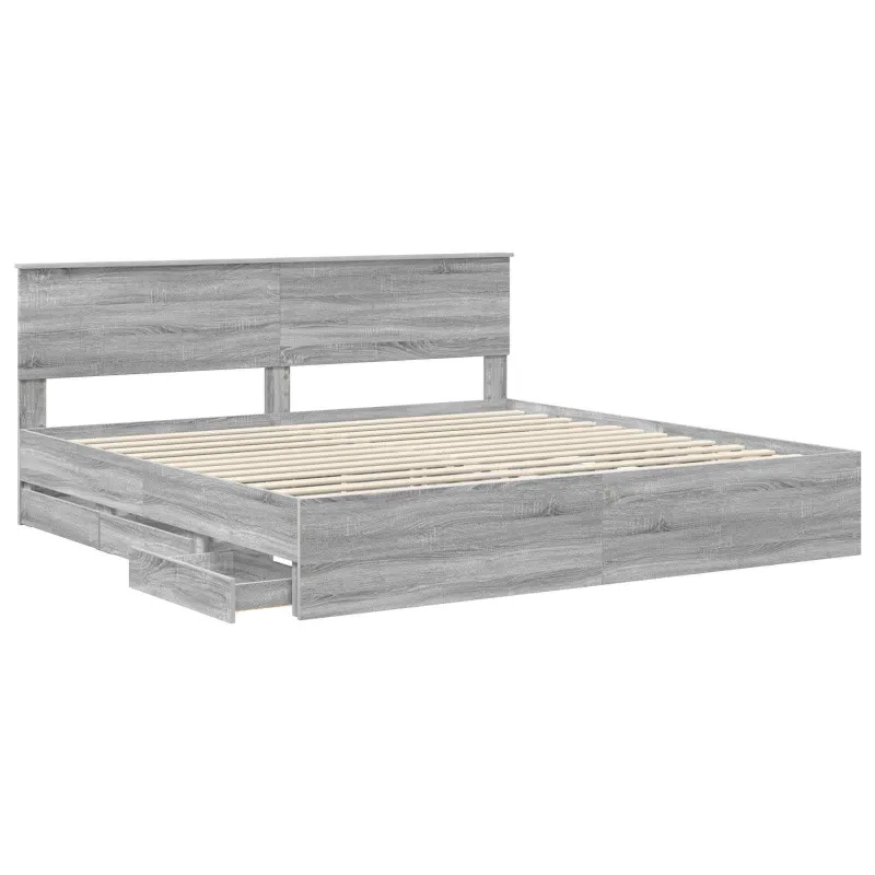 Lovos rėmas Pilkas Sonoma 200 x 200 cm Inžinerinė mediena