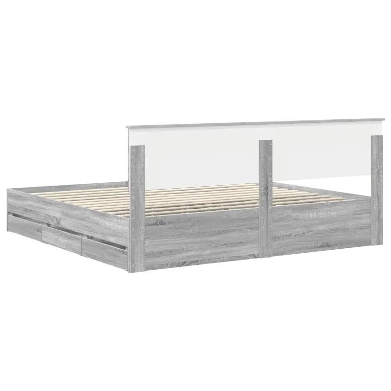 Lovos rėmas Pilkas Sonoma 200 x 200 cm Inžinerinė mediena