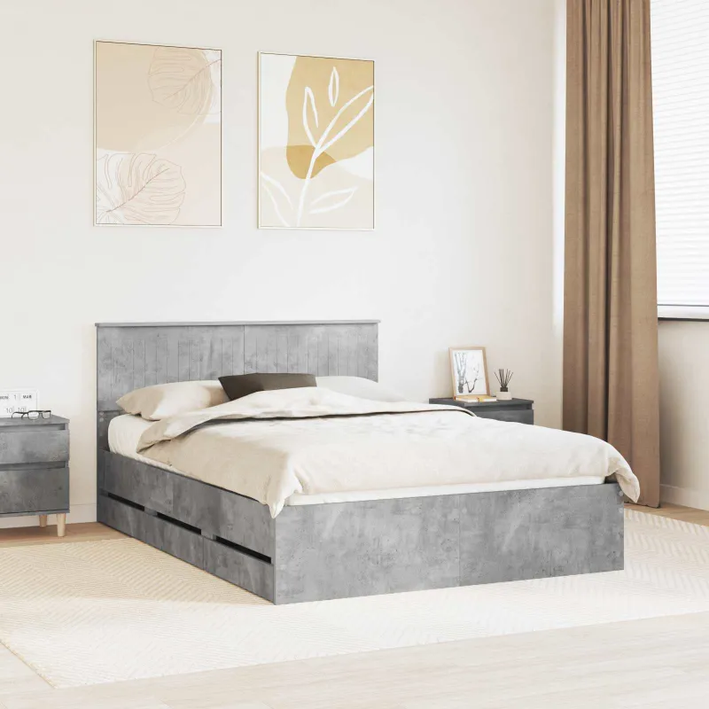 Lovos rėmas Betono pilka 140 x 200 cm Inžinerinė mediena