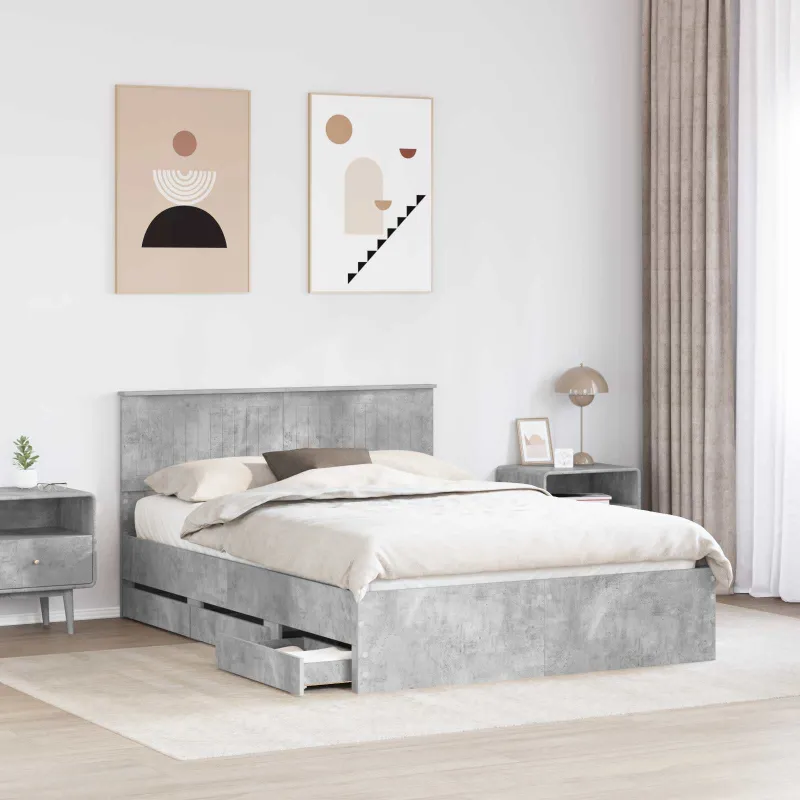 Lovos rėmas Betono pilka 140 x 200 cm Inžinerinė mediena