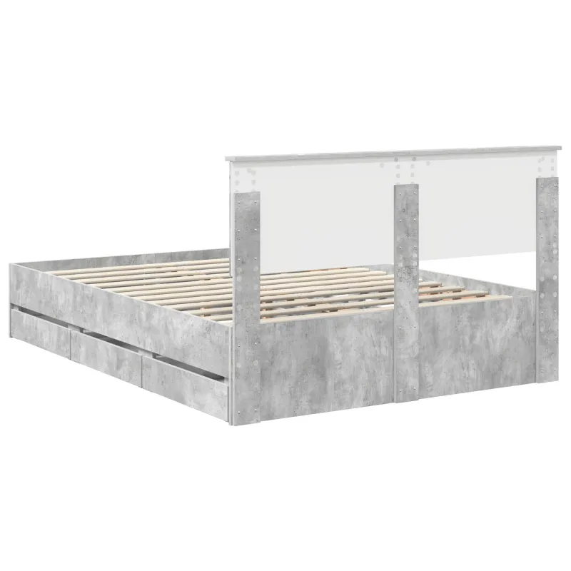 Lovos rėmas Betono pilka 140 x 190 cm Inžinerinė mediena