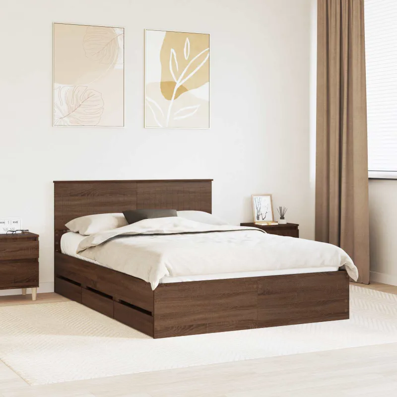 Lovos rėmas Rudas ąžuolas 135 x 190 cm Inžinerinė mediena